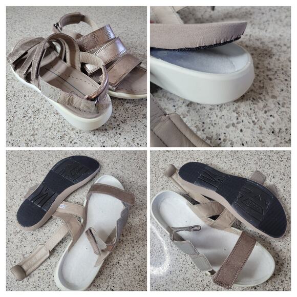 ECCO Soft 5 3-Strap 100% Leather Rose Gold Lightweight Womens Comfort Sandals✨️9 - Picture 9 of 12